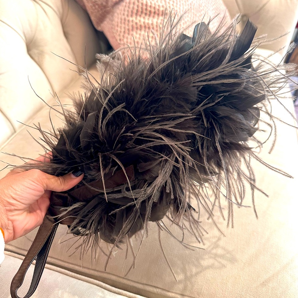 Kate Spade ostrich feather clutch